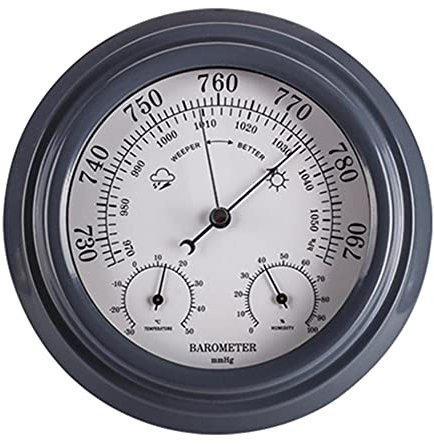 Barometri strumenti meteorologici, barometro, barometro da parete in metallo da 202 mm, termometro igrometro 3 in 1, stazione meteorologica digitale da parete con barometro