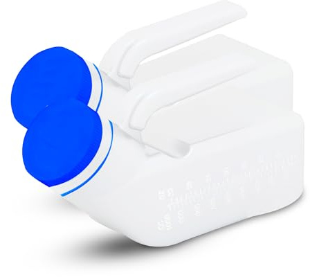 ViraCare 2 x Male Urinal Bottle 1000ml | Pee Bottles For Men | Spill-Proof & Portable | Pee Containers for Bedridden And Elderly | Secure Cap & Measuring Scale | (1 Pack of 2)
