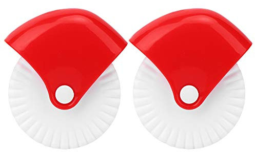 Sunicon 2Pcs Pastry Wheel Decorator and Cutter, Pastry Wheel Roll, Pie Crust Cutter, Pastry Cutter, Pie Cutter, Unique Weaves Pattern Household DIY Baking Cooking Tool