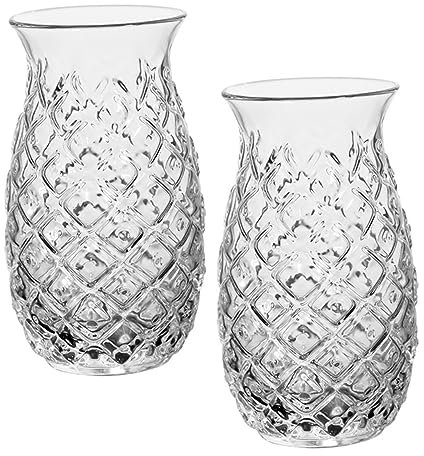 LALADEFIEE 2 Ananastasse-getränkebecher 480 Ml Kristall-trinkbecher Für Partydeko Und Geschenkidee