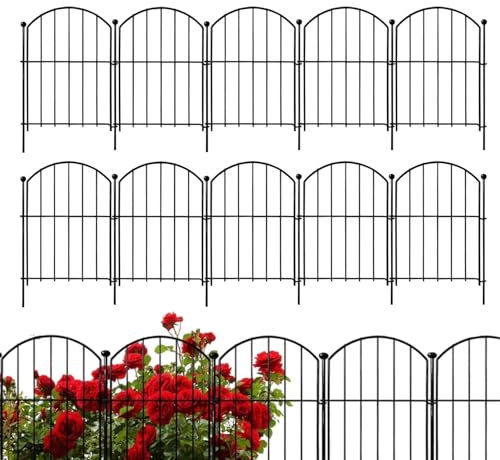 Clôture De Jardin,Clôture De Bordure En Fil Métallique Antirouille,Bordure De Barrière For Animaux De 21 Pouces X 10 Pieds,Panneaux De Clôture De Bordure De Jardin En Métal Décoratif For Patio Extérie