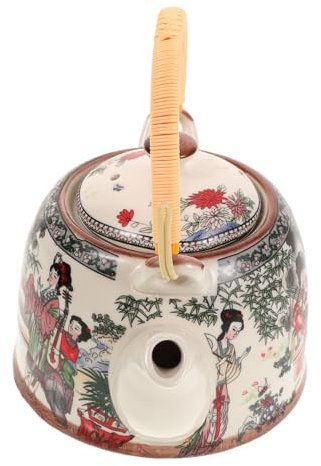 PRETYZOOM Set Da Tè Cinese Retrò Bollitore in Ceramica Bollitore Da Fornello Teiera Smaltata Per Far Bollire Lacqua