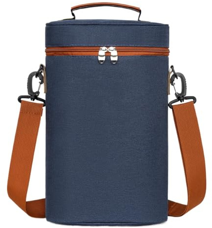 Vitsrisea Weinkühltasche für Weinflaschen, tragbare Kühltasche für 2 Flaschen – wasserdichte Tragetasche mit Griff, tragbarer Weintransport für Reisen und kleine, Marineblau, Se référer au descriptif,
