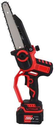 Motosierra Eléctrica Portátil motosierra de 8 pulgadas,Motosierra Eléctrica de Mano Pequeñas con Motor sin Escobillas,Sierra Electrica Podar Arboles con cerradura de seguridad para Corte de Madera