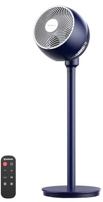 Airmate Pedestal Fans for Bedroom 25dB, 1600m³/h Air Circulation Standing Fan, 12in Fan Blades Oscillating Cooling Fans 12 Speeds Electric Fans 12H Timer Remote Control, for Home Office, 40in Height