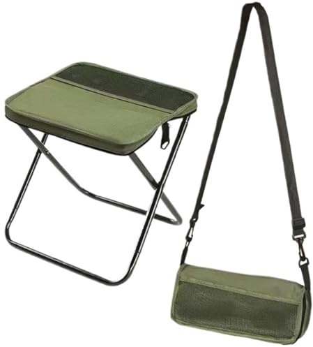Tragbarer Hocker For Bergsteigen Und Wandern, Faltbarer Rucksackhocker, Kleiner Faltbarer Hocker, Hält Bis Zu 150 Kg, Outdoor-Klappstuhl Mit Reißverschluss For Reisen, Camping, Angeln(Green,S)