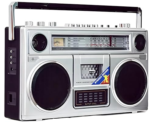Retro-Kassettenrekorder mit AM/FM-Radio, AUX-Eingang und integriertem Mikrofon für klassische Musikwiedergabe und Aufnahme