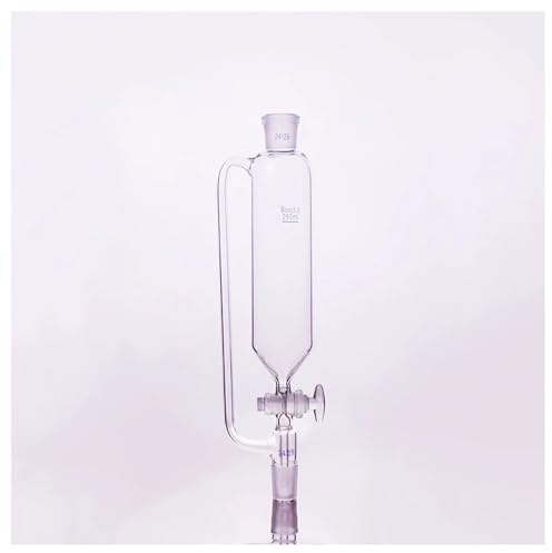 Cristalería de Laboratorio Embudo de Decantación de Presión Constante Forma Cilíndrica Boca Esmerilada Estándar Capacidad 250ml Unión 24/29+24/29