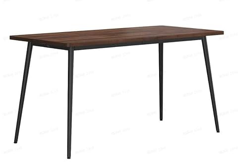 VASAGLE Matbord 4-6 personer, matsalsbord, köksbord, lantlig stil, värmebeständig bordsskiva, snabb montering, 75 x 140 x 75 cm, vertikal träådring, naturvalnötsfärg-bläcksvart