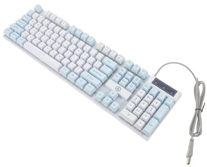 Veemoon Clavier de Jeu RGB Filaire Mécanique 104 Touches en Abs Rétroéclairage LED pour Pc, Confort Fatigue pour Sessions Nocturnes