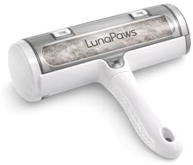 LunaPaws Reusable Pet Hair Remover Roller – Washable Reusable Lint Roller for Dog & Cat Hair on Sofa, Carpet, Clothes & Car – Internal Hair Collection Chamber, Eco-Friendly Design