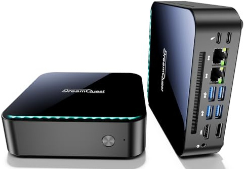DreamQuest Mini PC Barebone N150 der 12. Generation (bis zu 3,4 GHz), Micro Desktop Computer ohne RAM/SSD, Unterstützt DDR4/NVMe SSD, Type-C, 4K HDMI, USB 3.2, WiFi 5, BT 5.0, Gigabit Ethernet