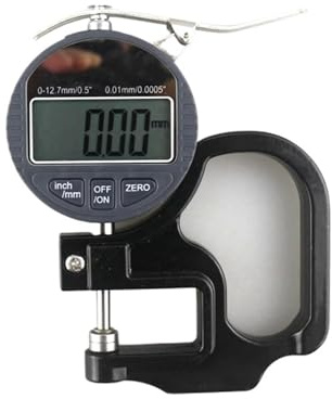 Spessimetro, Misuratore di spessore digitale Strumenti misurazione 0-12,7 mm Micrometro profondità elettronico 0,01 for carta Pellicola Pelle per Laboratorio automobilistico