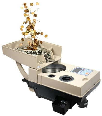GTANND Contamonete elettronico con Funzione di smistamento, Macchina contamonete Digitale ad Alta capacità, 1200 unità/Minuto, con funzioni di conteggio e smistamento, Ideale per Banche CS-200