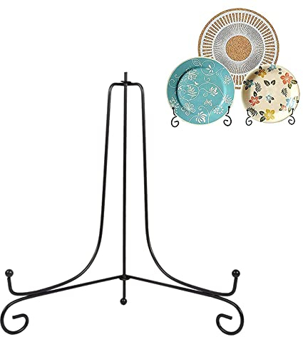 Yosoo J?rn visningsstativ, 44-10 tum metall staffli klassisk bordsdisplay stativ sk?l tallrik fotoram sk?l bok konstverk tallrik h?llare dekoration svart 10