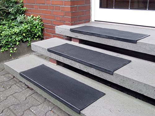 andiamo Gummi Sicherheits- Stufenmatten Treppenmatte rutschfest mit Noppen 5er Set mit jeweils 25 x 75 cm