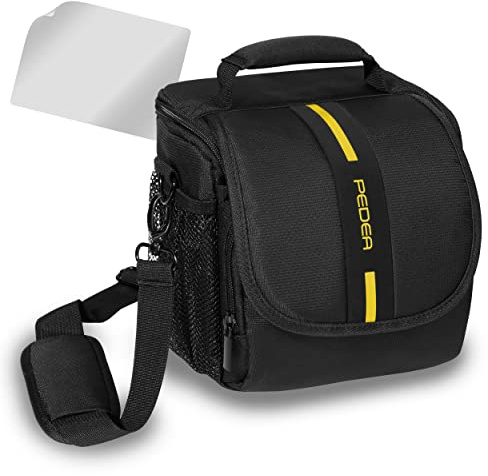 Essex Large SLR Case with Rain Cover and Screen Protector for Panasonic Lumix DMC G70/G81/GX80/GH4/GX8 /Sony Alpha 6500 /Nikon D5600 Camera - Yellow