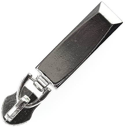 5 Design Zipper für Spiralreißverschluss, 5mm, Farbauswahl, Farbe:silber