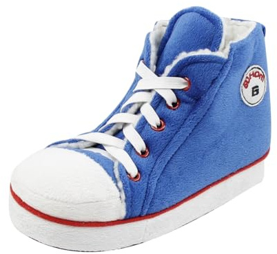 Gohom Men Fuzzy Slippers Shoes, Warm Winter Indoor Slippers Sneaker Shoes Blue Size 8