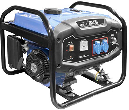 Güde Stromerzeuger GSE 2701 (4-Takt Motor, Benzin, 3,2/4,4 (kW/PS), 2x 230 V Steckdosen, max. 2200 W, Laufzeit bis 17 h, Tank 15 l, AVR, Überlastungsschutz, Tragerahmen, TÜV/GS-geprüft)