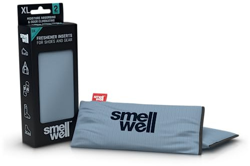 SmellWell XL Active luktborttagare – skodeo – bambuaktivt kol luktabsorberande – fuktabsorberande för skor, väskor och mot svettfötter – silver, 1 par, 2 x 125 g