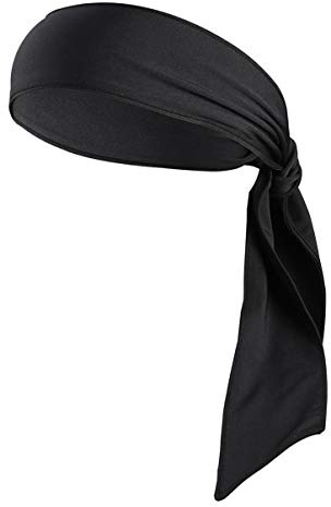 Kopf Krawatten Tennis Stirnbänder Schweißbänder Armbänder Kopf wickeln für Frauen Männer Jungen Mädchen Kinder (schwarz)