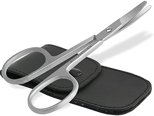 Baby-Nagelschere Kinder Schere mit abgerundeten stumpfen Spitzen für Sichere Anwendung an Fingernägel und Fußnägel Edelstahl Rostfrei mit Etui 9,5 cm