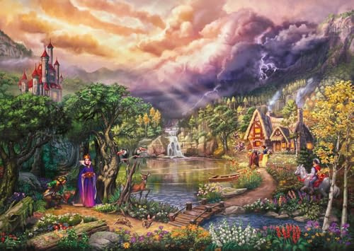 Schmidt 58037 Thomas Kinkade Disney Snow White Puzzle, 1000 Teile | Snow White and the Queen Puzzle