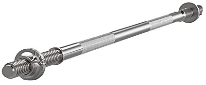 GEREP Kurzhantelstange Hantelstange Langhantelstange Gewichtheberstange für Workout Sicheres Fitness Kraft Training, Silber/A / 120cm