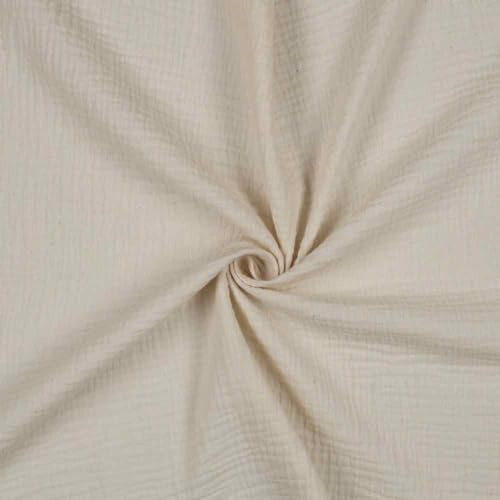 Gauze, Musselin Stoff - Natur Organic Cotton als Meterware, 50 cm