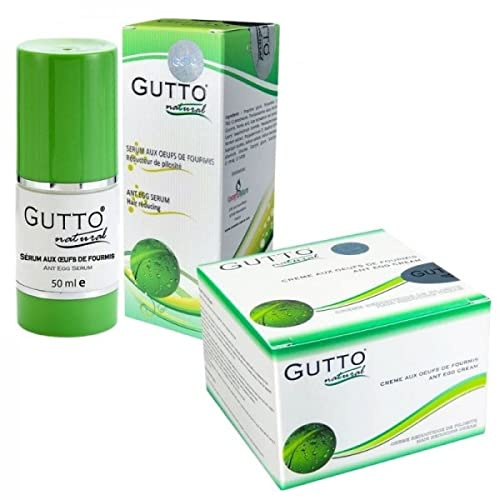 Gutto - Pack Voyage Dépilation - Crème & Huile aux Oeufs de Fourmis - Format Economique - Empêche la Repousse des Poils