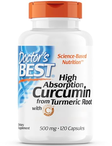 Doctor's Best, High Absorption Curcumin (Curcumina Ad Alto Assorbimento), 500mg, 120 Capsule, Testato in Laboratorio, Curcuma, Senza Glutine, Senza Soia, non OGM
