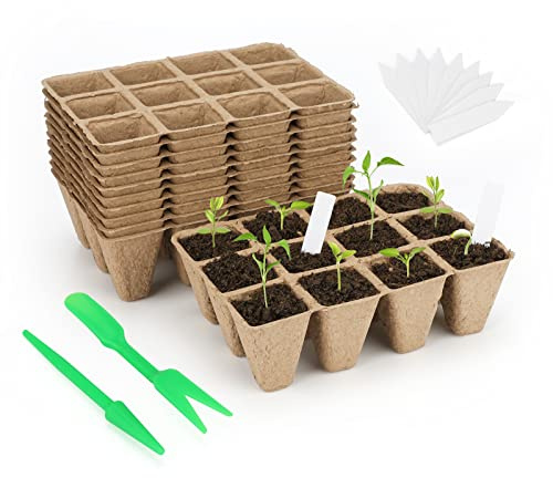 KINGLAKE 240 Pièces Pot semis, Pot de Culture, Godets pour semis de graines, avec 100X étiquettes pour Plantes Plastique et Une Paire d'outils de Migration