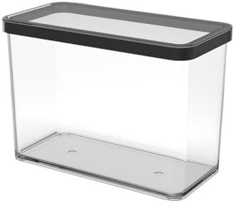 Rotho Loft rechteckige Vorratsdose mit Deckel und Dichtung , Lebensmittelechter, Aufbewahrungsbox, Küchenhelfer , Organizer - Kunststoff (SAN) BPA-frei, transparent/schwarz (2,1 L rechteckig)