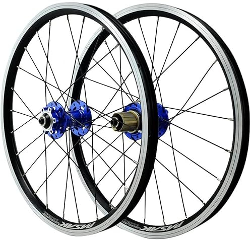 SJHFG Wheelset 20-Zoll-Vorder- und Hinterrad, Schnellspanner doppelwandiger Licht-Legierung-Radsatz V-Bremse/Scheibenbremse/Felgenbremse 08.03.201.11/12 Geschwindigkeit Road Wheel