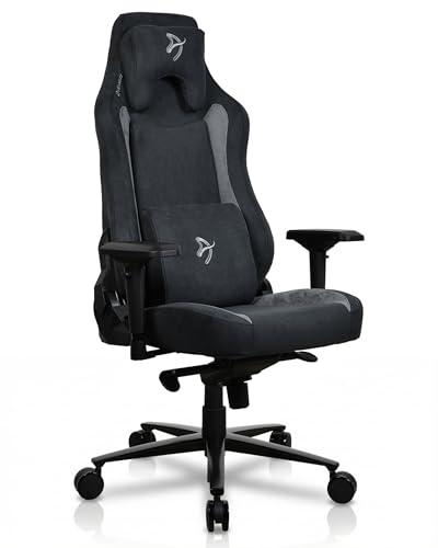Arozzi Vernazza Gamingstuhl - Ergonomischer Gaming Stuhl aus Super Soft mit verstellbarer Höhe, großzügigem Sitz & Rückenlehne sowie Unterstützungskissen - Schwedisches Design für Home Office, Schwarz