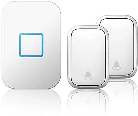 TriLine Self-Powered Wireless Doorbell, Waterproof Cordless Chime, No Battery Required Door Bell Kit with 150M Range LED Indicators, 500 ft Remote 5 Volume Levels 60 Melodies