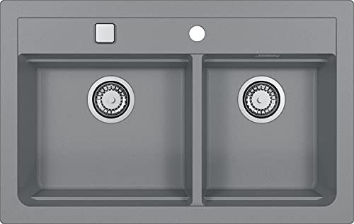 Alveus 1132001 ATROX 50 Fregadero de cocina empotrado o bajo encimera de granito, Hormigón