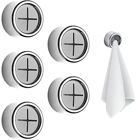 QEEQPF 5 ganchos redondos autoadhesivos para colgar en la pared, no requiere taladrar, toallero de baño o cocina