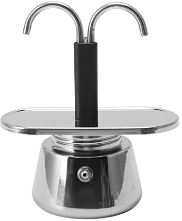 Mini máquina de café de café de 2 tazas (2,8 oz) Moka Pot de nueva generación estilo italiano con gran sabor, cafetera Moka de acero inoxidable cafetera de conducto italiano