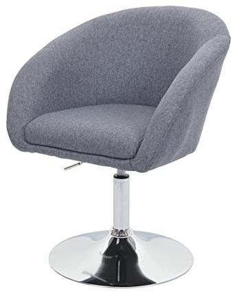 Mendler Esszimmerstuhl HWC-F19 drehbar - Stoff/Textil dunkelgrau | Küchenstuhl, Stuhl, Drehstuhl, Loungesessel, höhenverstellbar
