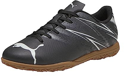 Puma Attacanto Fußballschuh für Indoor-Training, Unisex-Kinder, Puma Schwarz-Silber Mist, 4.5 Big Kid