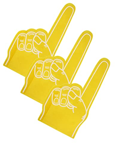 Kisangel 3 Stück Schaumstoff- Sportzubehör Geschmücktes Zubehör Blaue Accessoires Rote Pompons Fußball-Party Mini-Schaumstoff-Finger Cheerleading-Handschäume Finger Für