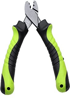 Pinza crimpatrice per pesca all'aperto, antiruggine, con manico ergonomico, per crimpare la lenza, verde