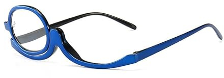 SEMINISMAR Make Up Schminkbrille mit klappbaren Brillenglas, Lesebrillen Damen Schminkbrille, Make up Brille,Schminkbrille Make up Brille Lesebrille Presbyopie,Makeup Lesebrille (Blau, 3, x)