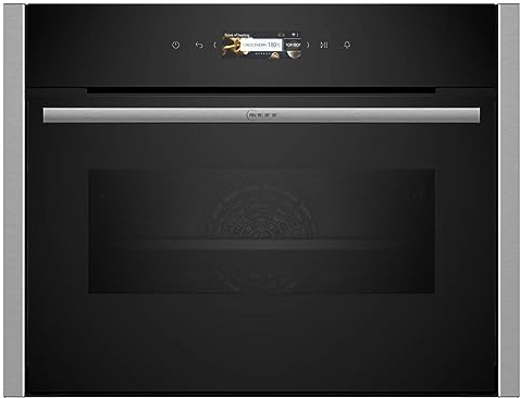 NEFF N70 C24MR21N0B Compact Oven with Microwave, Stainless Steel | Electronic, 3.7 Full Touch TFT Display, 20 functions, Soft open/close door.