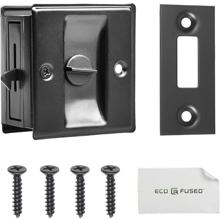 Eco-Fused Serratura a Tasca per Porte Scorrevoli - Maniglia di Sicurezza per Porta con Chiusura - Reversibile - Compatibile con la Maggior Parte delle Porte - Presa Facile