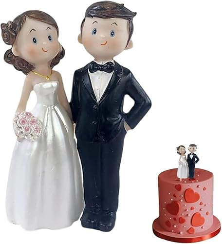 Figura para Tarta De Boda,Figuras Novios Tarta, Muñecos Tarta Boda, Figuras Novios para Día De San Valentín Tarta De Boda,Regalos De Cumpleaños Boda,Decoración del Hogar del Coche（G）