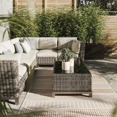 Interiyou Outdoor Teppich Wetterfest Kano - 120x170 cm Creme/Beige - Wasserfest für Balkon, Terrasse, Garten - Outdoorteppich passend auch für Wohnzimmer, Schlafzimmer und Küche - Aussenteppich