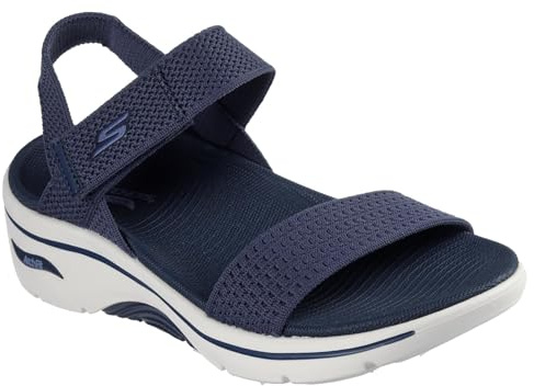 Skechers Women's Go Walk Arch Fit 2.0 Sandal Annie Sandals, Navy Textile, 4 UK